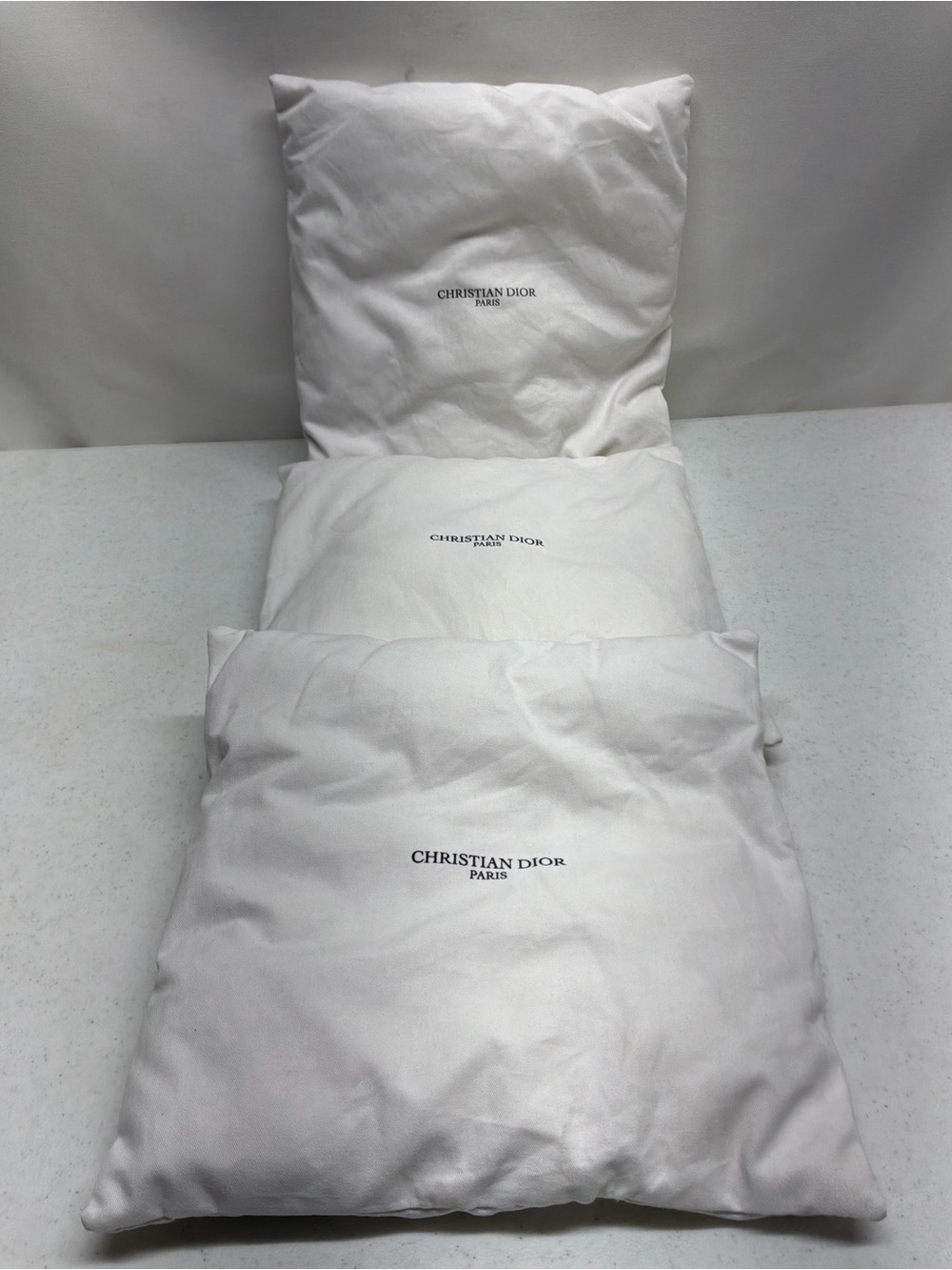 Dior White Decorative Jewelry Pillows 9" X 9" - Set of 3